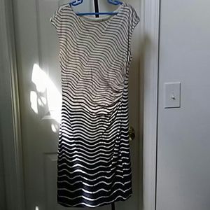 Tan and Navy Blue LOFT dress